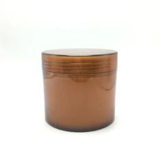 กระปุกครีมพลาสติกสีเหลืองอำพัน