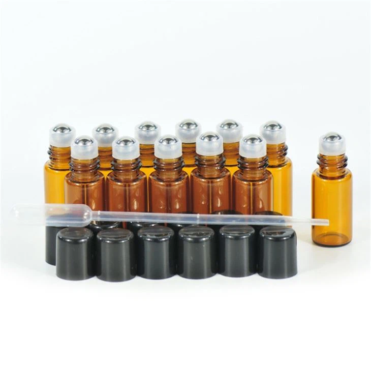 ขวดแก้วสีเหลืองอำพันขนาด 3 มล